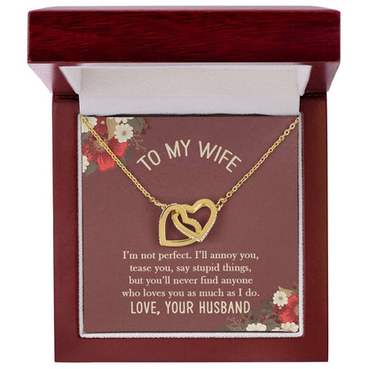 I'M Not Perfect Necklace Interlocking Hearts Necklace