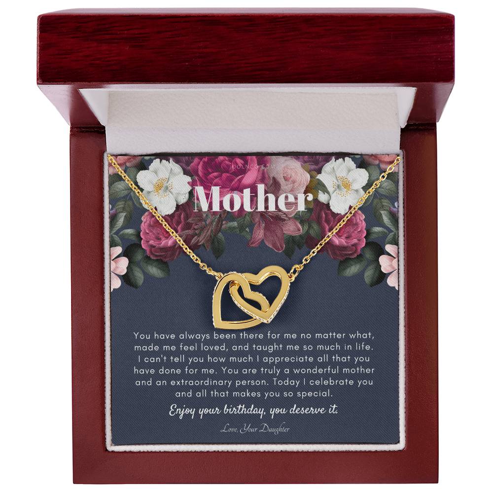 Mother'S Birthday Gift Necklace For Mom'S Birthday Elegant Gift For Mom From Daughter Best Mom Gift Message Card Interlocking Hearts Necklace