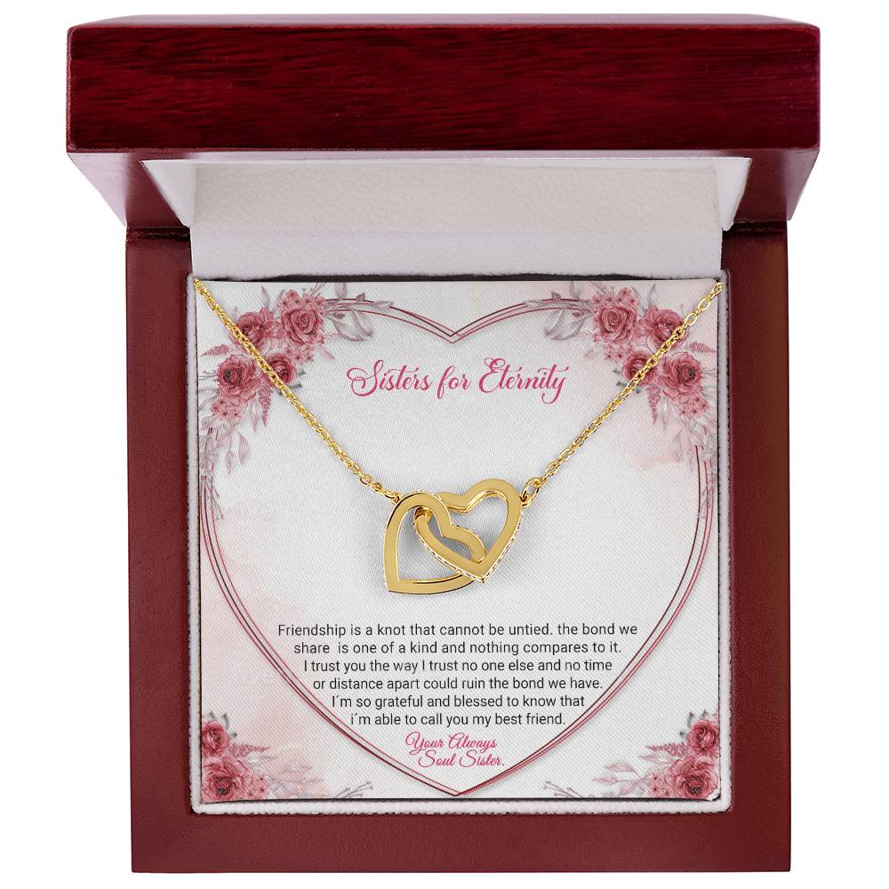 Sisters For Eternity Interlocking Hearts Necklace