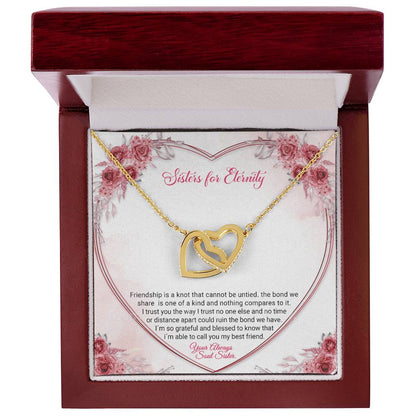 Sisters For Eternity Interlocking Hearts Necklace