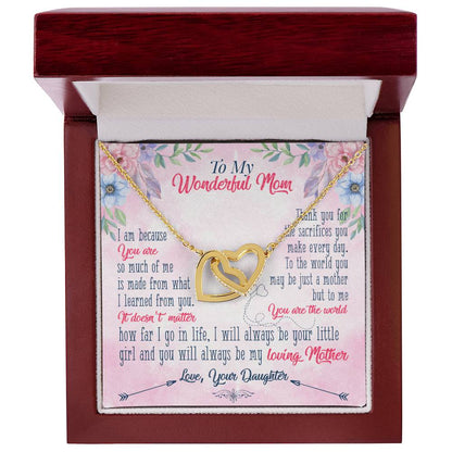 Best Gift For My Wonderful Mom Interlocking Hearts Necklace