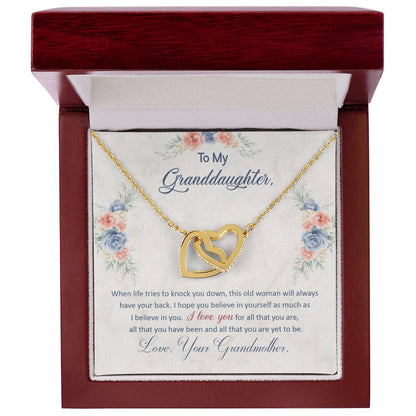 Collection Granddaughter - I Hope You Believe In Yourself - Interlocking Hearts Necklace