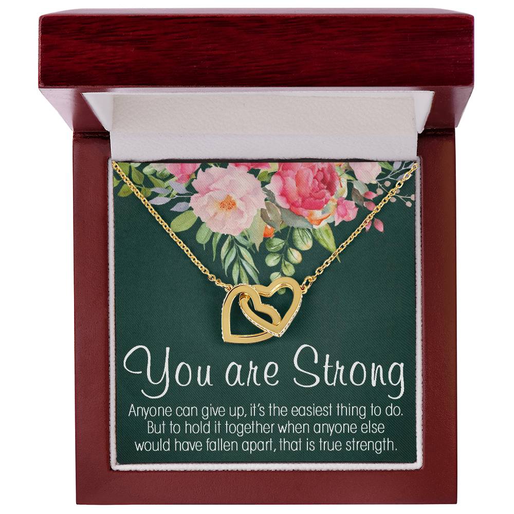 Inspirational Interlocking Hearts Necklace Gift Necklace Motivational Gift Encouragement Gift Empowering Cancer Illness Jewelry