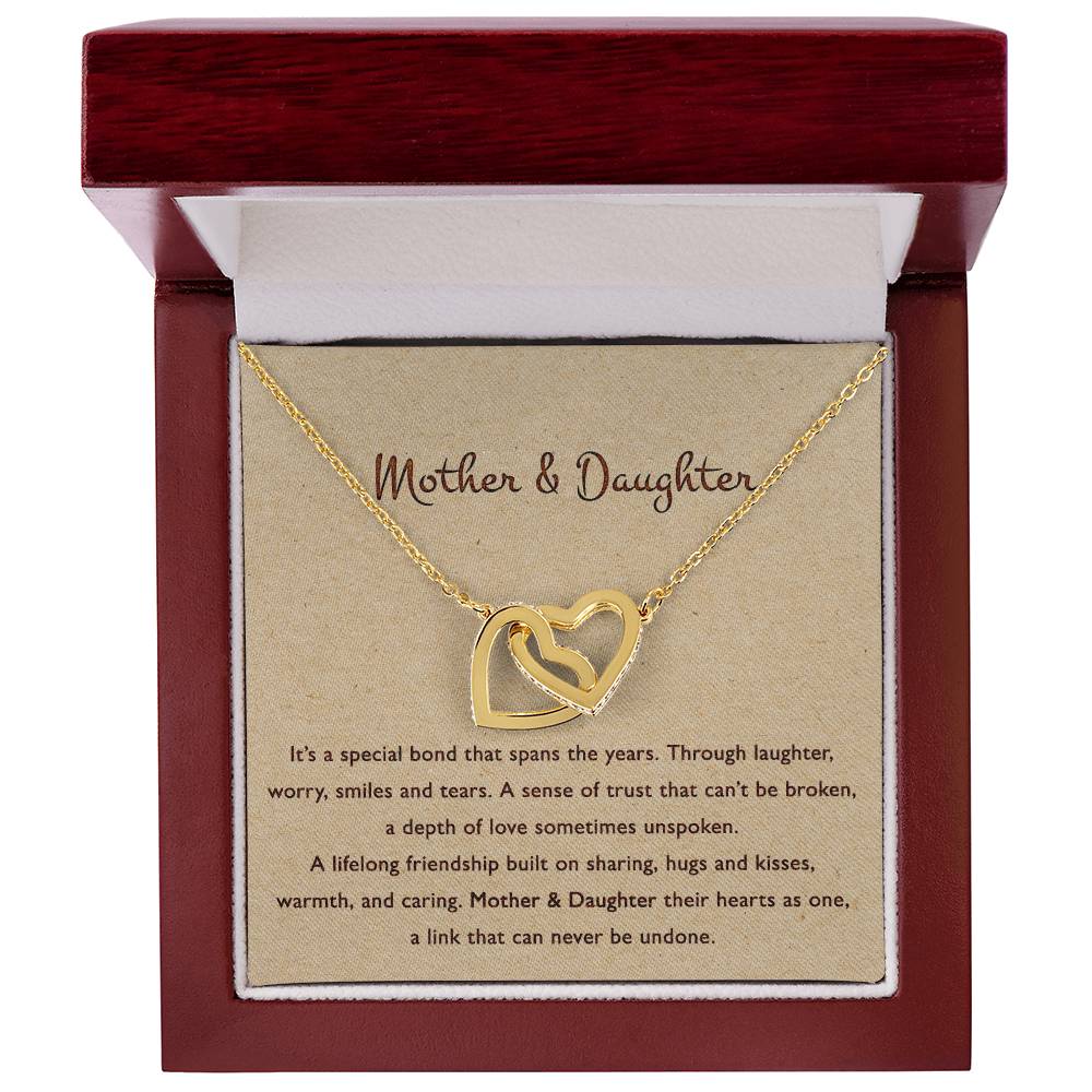 Mother & Daughter Their Hearts As One - Necklace Interlocking Hearts Necklace
