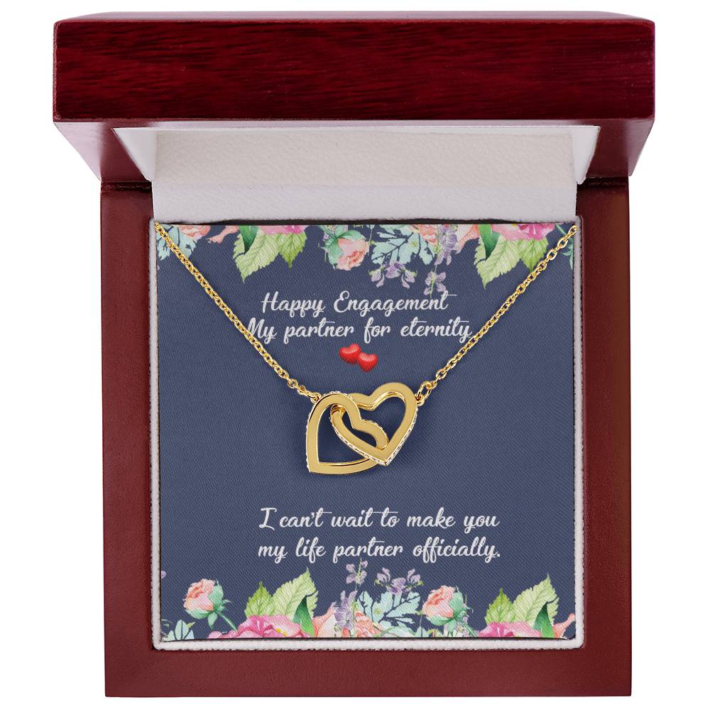 Engagement Gift For Fiancée Interlocking Hearts Necklace