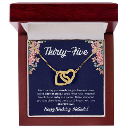 Thirty-Five Birthday All Of My Love Interlocked Hearts Necklace Interlocking Hearts Necklace