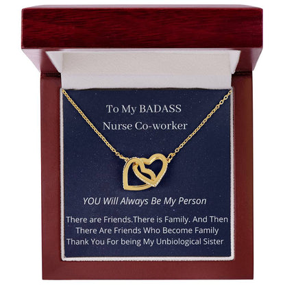 To My Co-Worker Nurse Week Special Interlocking Hearts Necklace