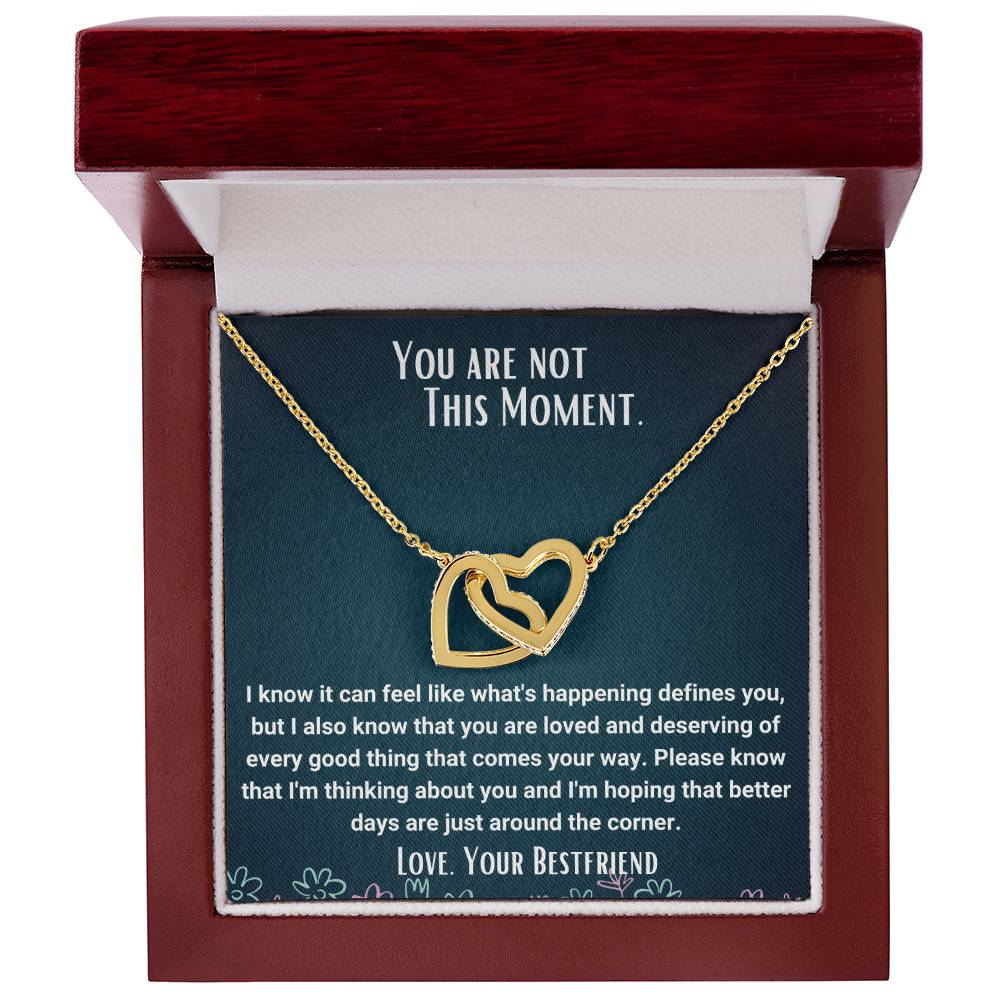 Interlocked Necklace Bestfriend Gift Encouragement Message Card Interlocking Hearts Necklace