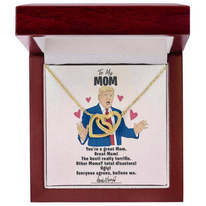 To My Great Mom - Approved With Signature - Tmm09 Interlocking Hearts Necklace