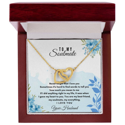 To My Soulmate Interlocking Hearts Necklace