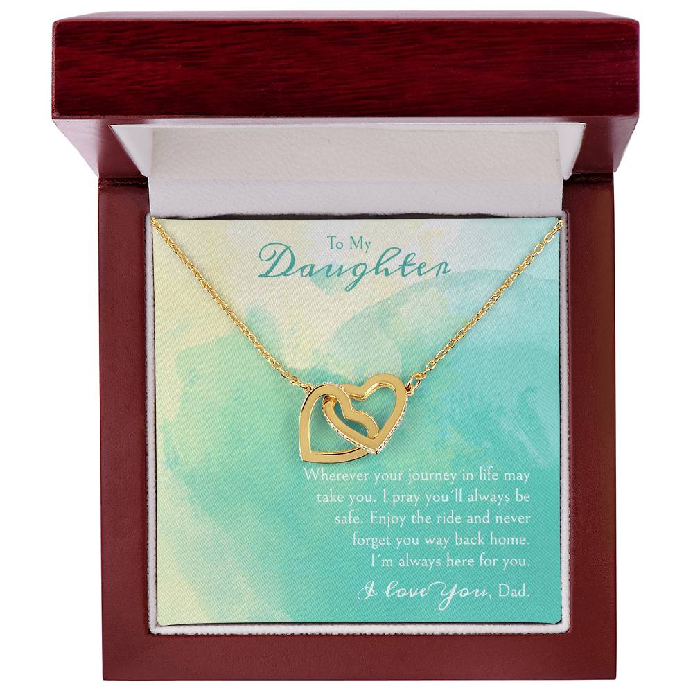 A Gift For A Daughter Interlocking Hearts Necklace - Wherever Your Journey In Life