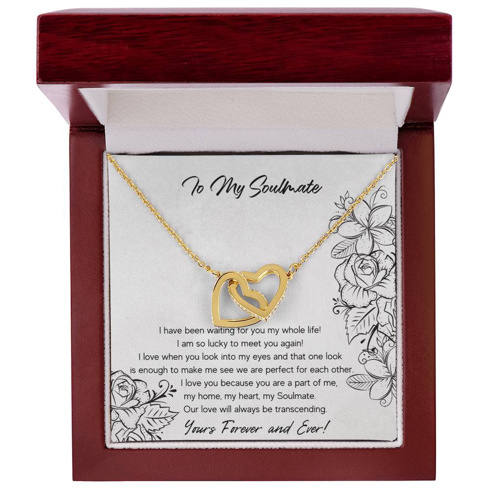 To My Soulmate Interlocking Hearts Necklace