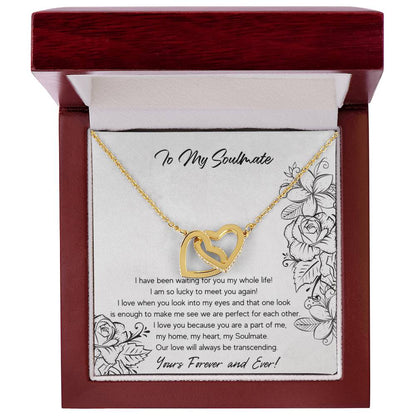 To My Soulmate Interlocking Hearts Necklace