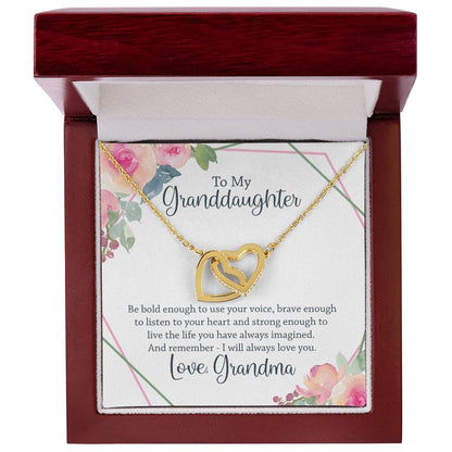 To My Granddaughter - Interlocking Hearts Necklace