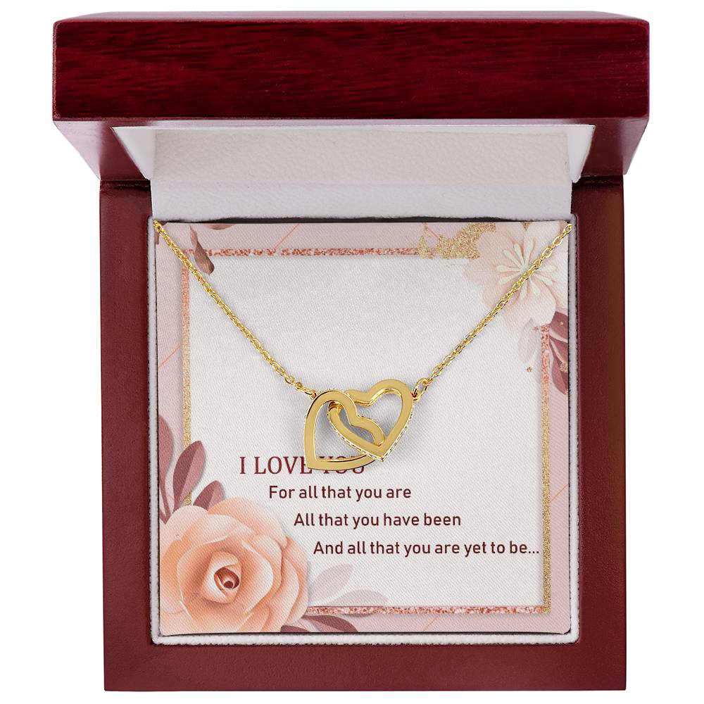 To My Love Interlocking Hearts Necklace Message Card