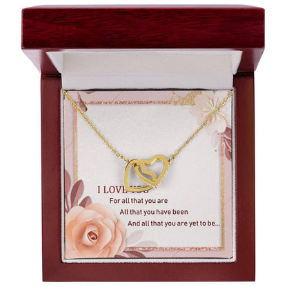 To My Love Interlocking Hearts Necklace Message Card
