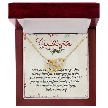 Granddaughter Interlocking Hearts Necklace Message Card