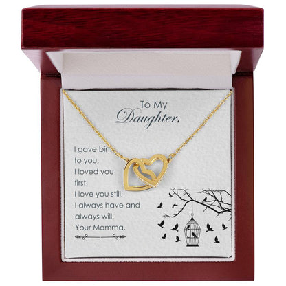 To My Daughter - Interlocking Hearts Necklace2