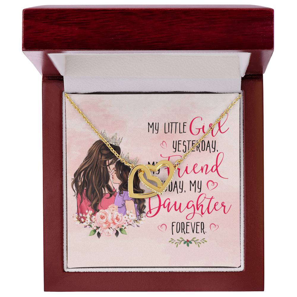 Mom And Daughter Interlocking Hearts Necklace