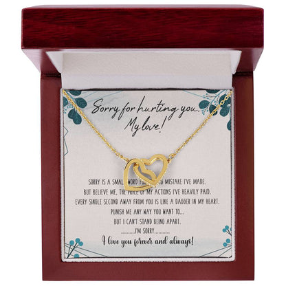 To My Love Interlocking Hearts Necklace Message Card