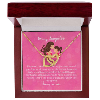 To My Lovely Daughter Interlocking Hearts Necklace