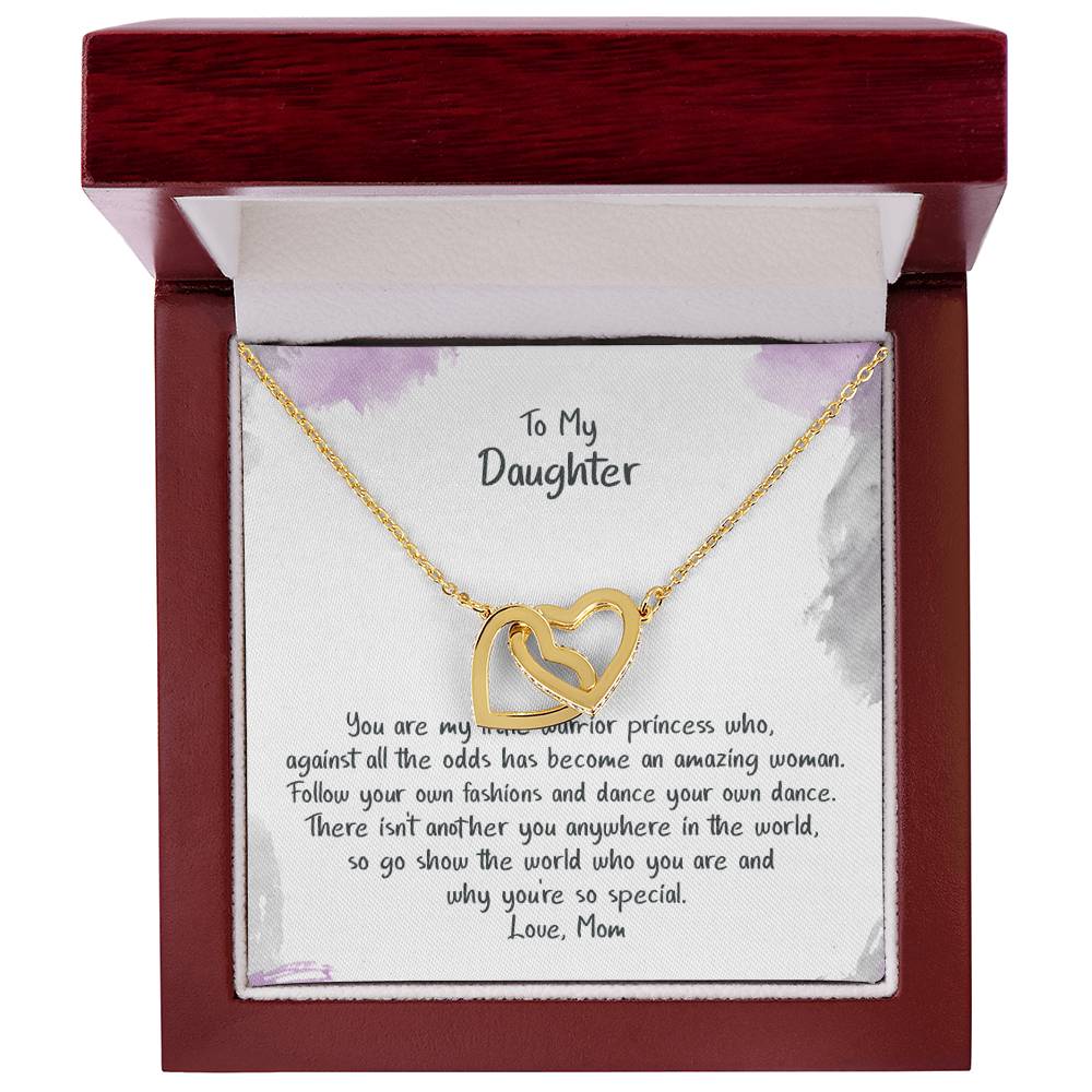 Daughter My Warrior Princess - Hearts Necklace Interlocking Hearts Necklace