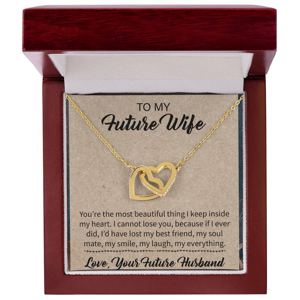 To My Future Wife Interlocking Hearts Necklace Message Card