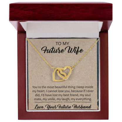 To My Future Wife Interlocking Hearts Necklace Message Card