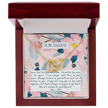 To My Daughter Interlocking Hearts Necklace