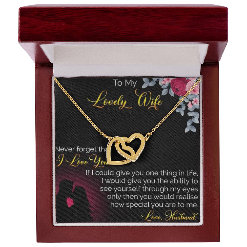 To My Lovely Wife Interlocking Hearts Necklace