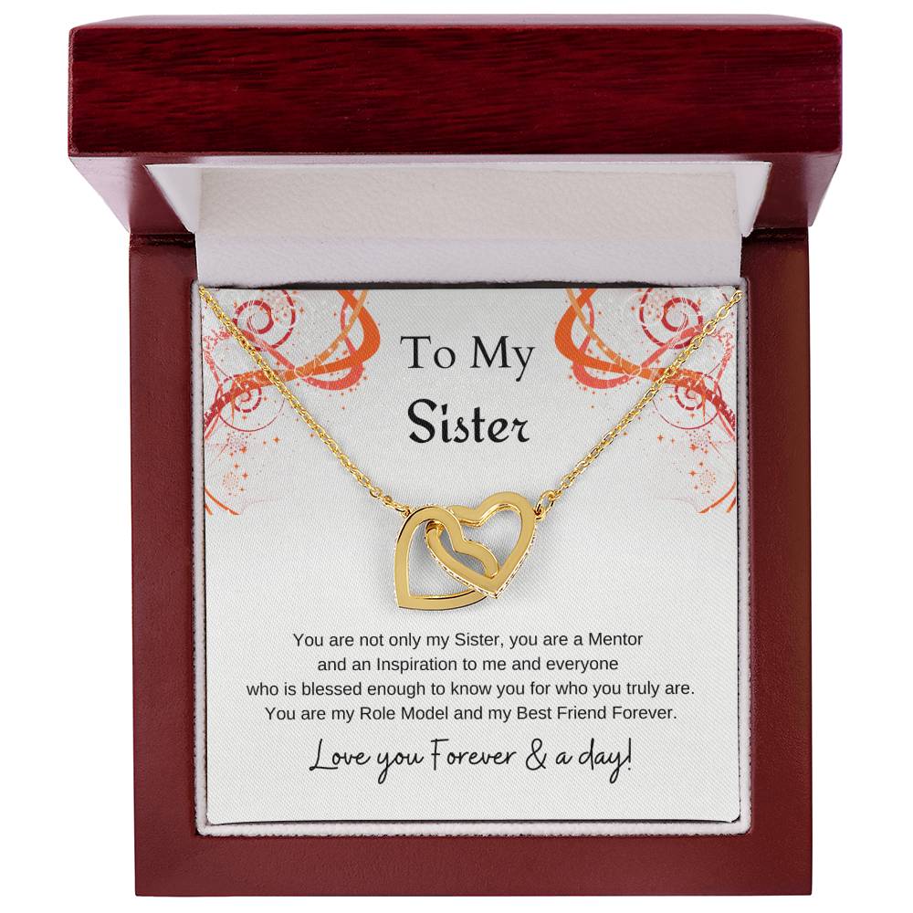 To My Sister Interlocking Hearts Necklace