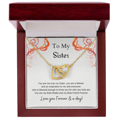 To My Sister Interlocking Hearts Necklace