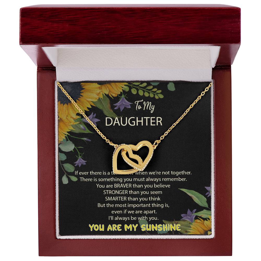 To My Daughter You Are My Sunshine Interlocked Hearts Necklace Interlocking Hearts Necklace
