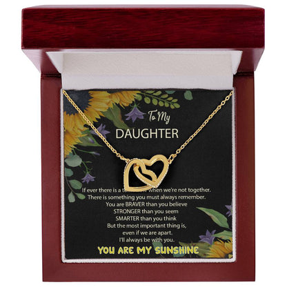 To My Daughter You Are My Sunshine Interlocked Hearts Necklace Interlocking Hearts Necklace
