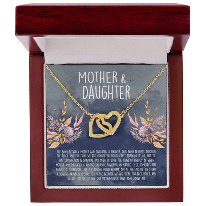 The Love Between A Mother And Daughter Is Forever Interlocking Hearts Necklace