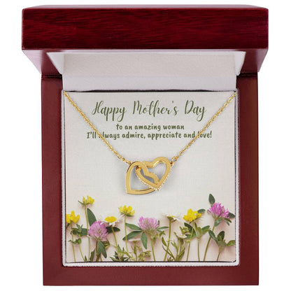 Mother'S Day Two Hearts Sp008 Interlocking Hearts Necklace