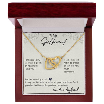 To My Gorgeous Girl Friend Interlocking Hearts Necklace