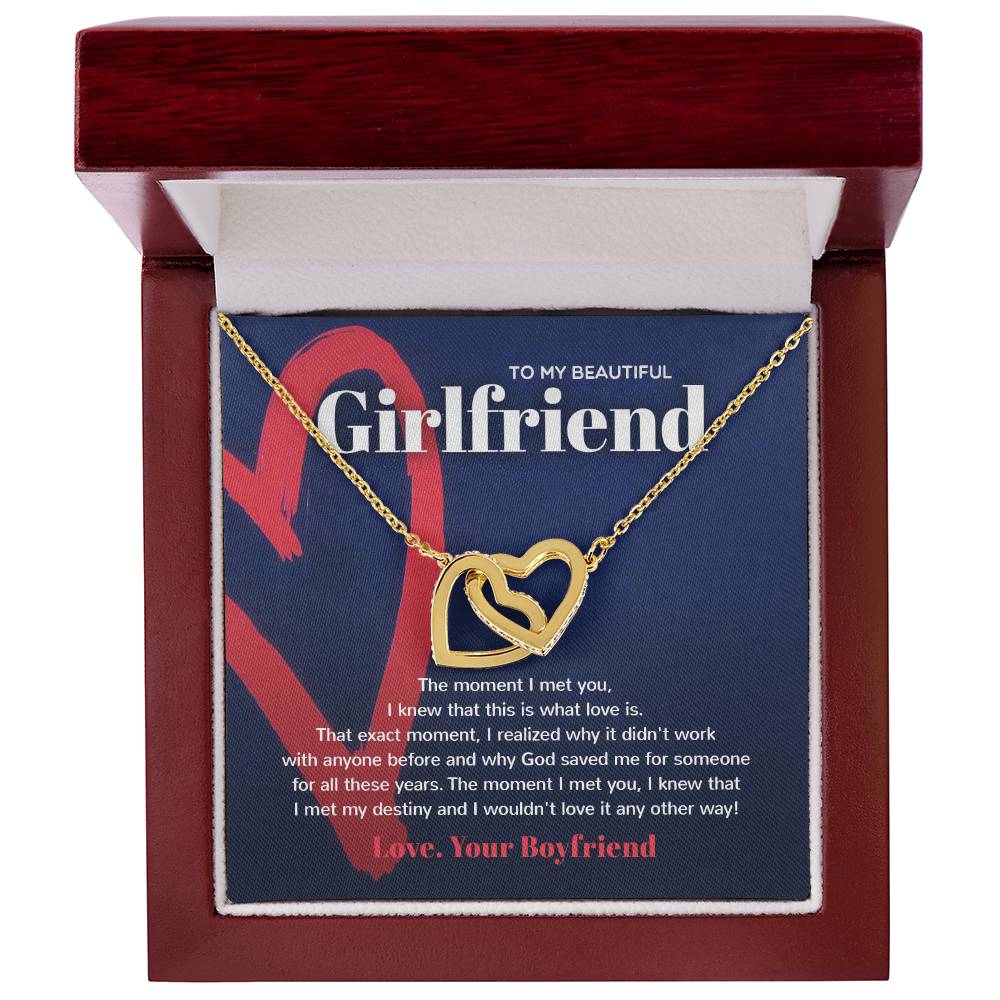 God Saved Me For You - Interlocked Hearts Necklace For Girlfriend Interlocking Hearts Necklace