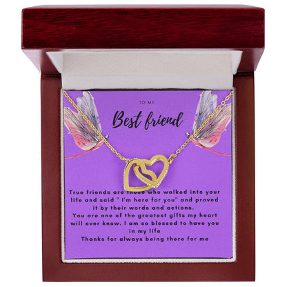 To My Best Friend-True Friend Are Those .. Interlocking Hearts Necklace