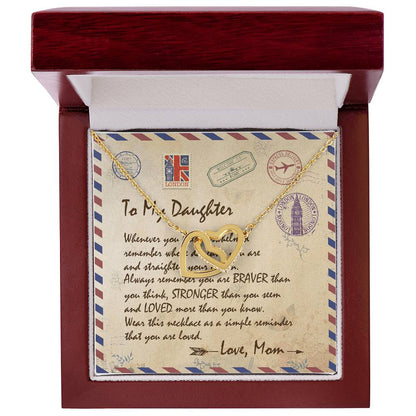 To My Daughter Email Letter Interlocking Heart Necklace Birthday Message Card Interlocking Hearts Necklace