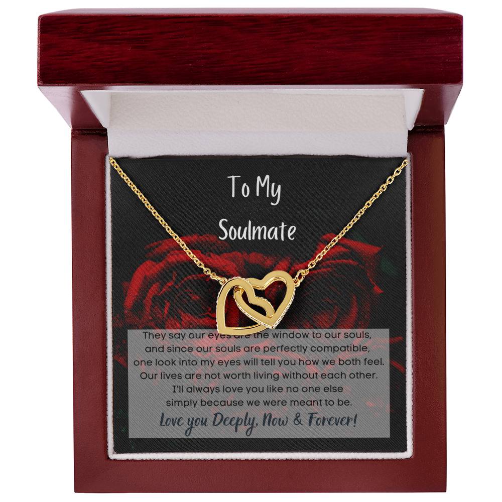 To My Soulmate Interlocking Hearts Necklace