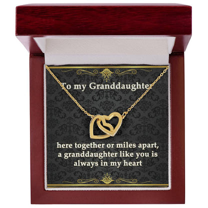 Granddaughter And Nana Bond Necklace - Eudora Collection Interlocking Hearts Necklace