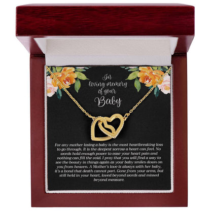 In Loving Memory Baby Necklace Interlocking Hearts Necklace