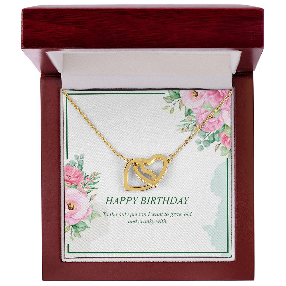 Happy Birthday Wife-Interlocking Heart Necklace Interlocking Hearts Necklace