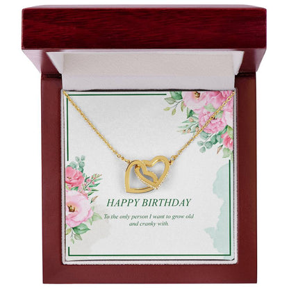 Happy Birthday Wife-Interlocking Heart Necklace Interlocking Hearts Necklace