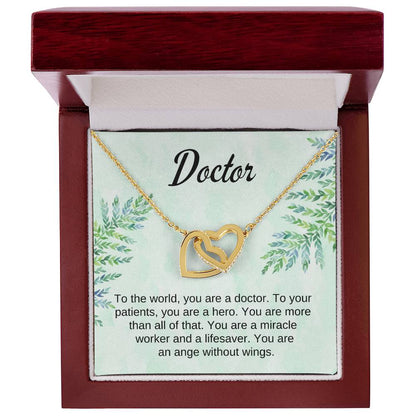 Doctor Gift Interlocking Hearts Necklace