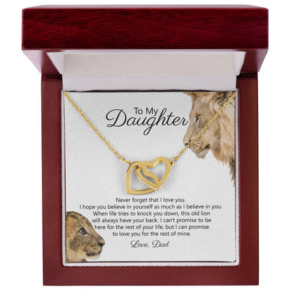To My Daughter - Never Forget That I Love You - Necklace Interlocking Hearts Necklace