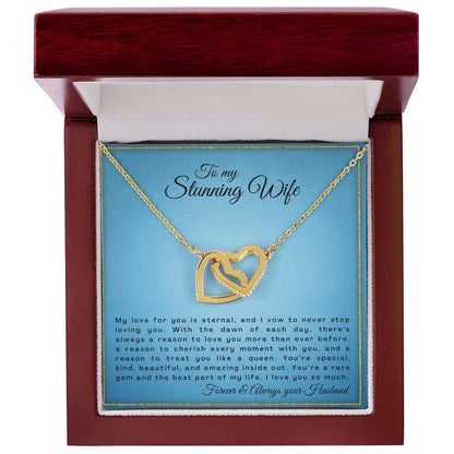 Gift For Wife My Love For You Is Eternal Interlocking Hearts Necklace