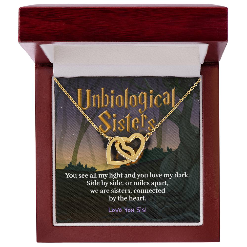 Unbiological Sisters - Always Connected - Necklace Interlocking Hearts Necklace