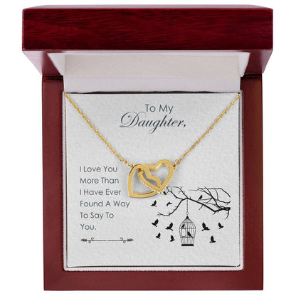To My Daughter - Interlocking Hearts Necklace